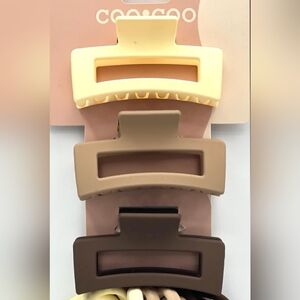 Hair Claw Clips. Cream,Tan,Pink & Brown.Pink Bubble Claw Clip, Satin Scruncies.